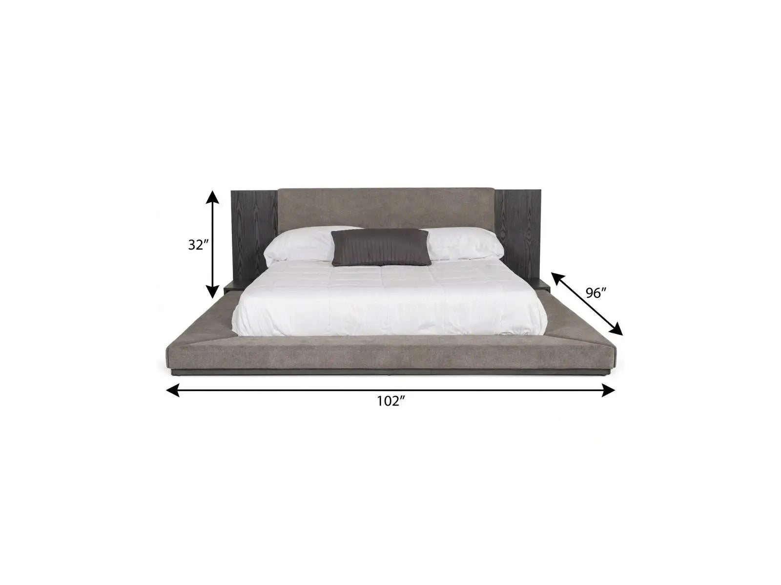 Gray and Dark Gray And Upholstered King Bed Frame Homeroots Bed & Bath