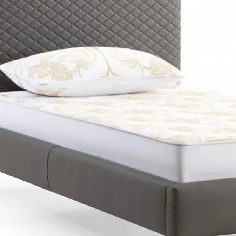 Gray and Dark Gray Wood And Faux Leather Twin Bed Frame Homeroots Bed & Bath