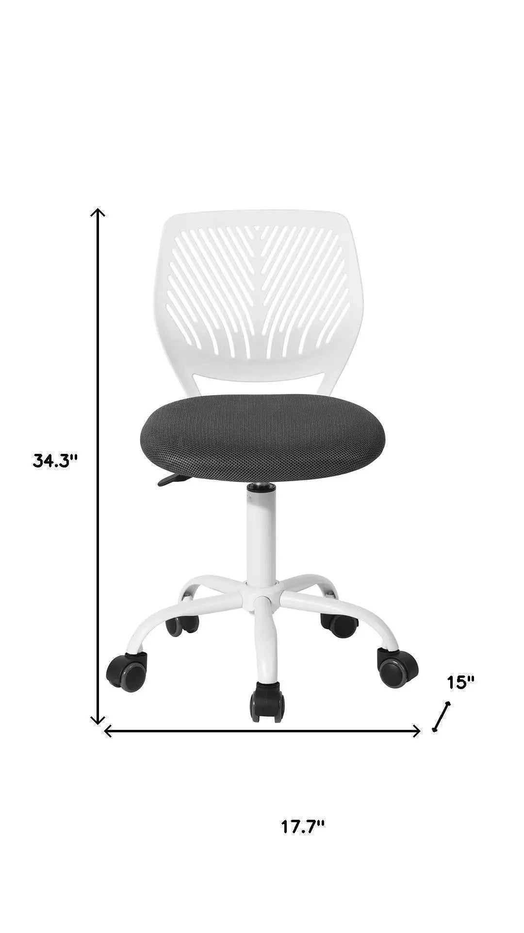 Gray and White Adjustable Height Swivel Rolling Office Chair Homeroots Office