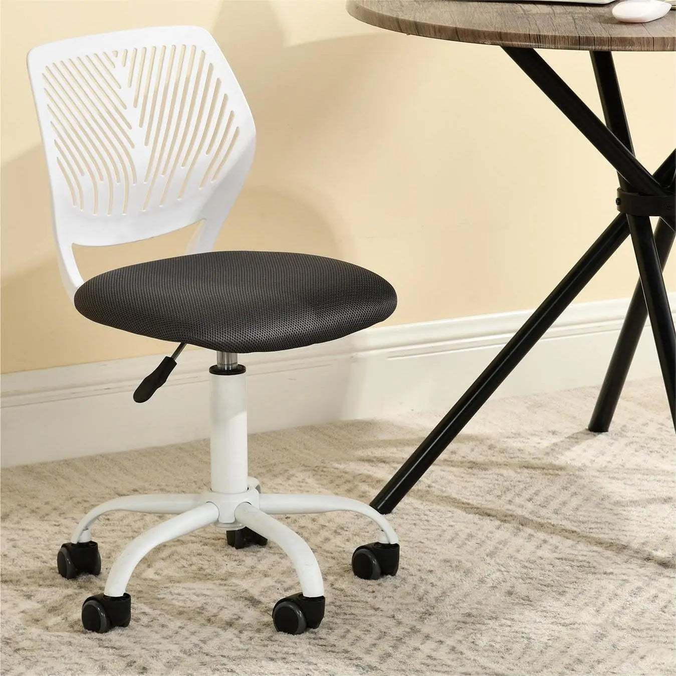 Gray and White Adjustable Height Swivel Rolling Office Chair Homeroots Office