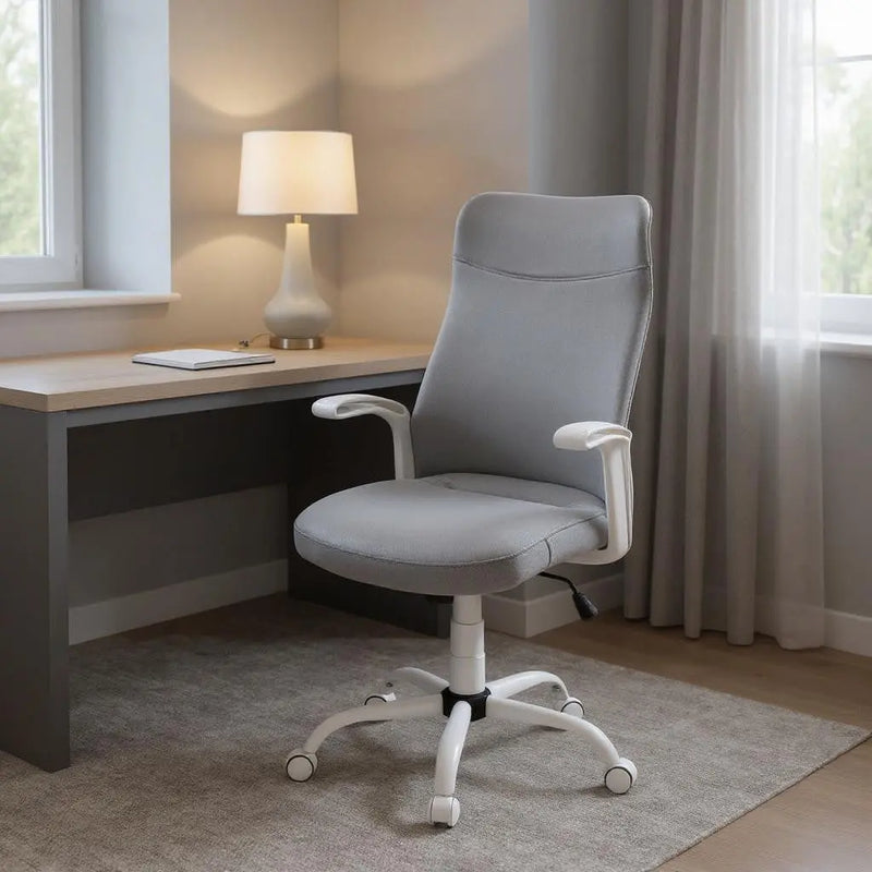 Gray and White Rolling Drafting Chair Homeroots Office