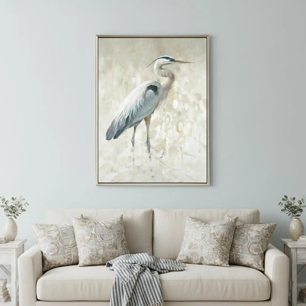 Great Blue Heron I Silver Floater Frame Wall Art Homeroots Home Decor