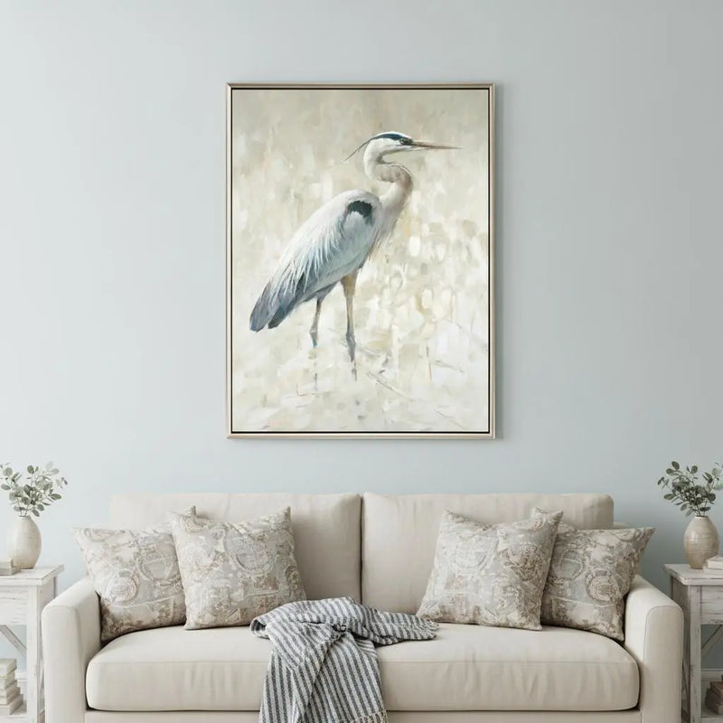 Great Blue Heron I Silver Floater Frame Wall Art Homeroots Home Decor