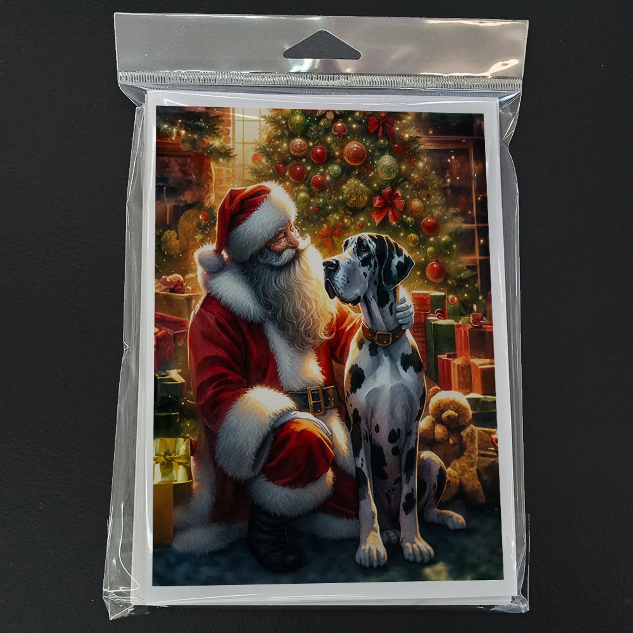 Great Dane and Santa Claus Greeting Cards Pack of 8 Caroline's Treasures