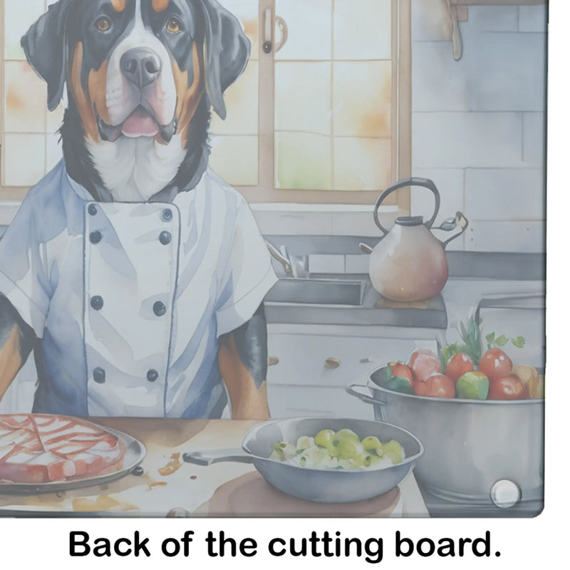 Greater Swiss Mountain Dog The Chef Glass Cutting Board Caroline's Treasures