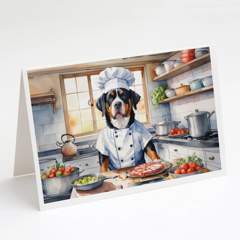 Greater Swiss Mountain Dog The Chef Greeting Cards Pack of 8 Caroline's Treasures
