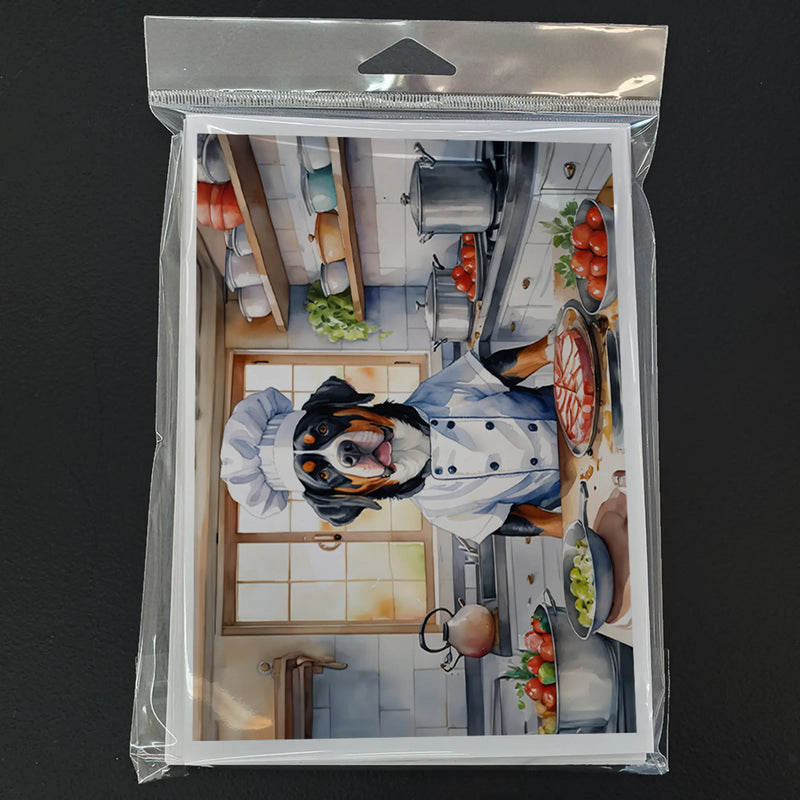 Greater Swiss Mountain Dog The Chef Greeting Cards Pack of 8 Caroline's Treasures