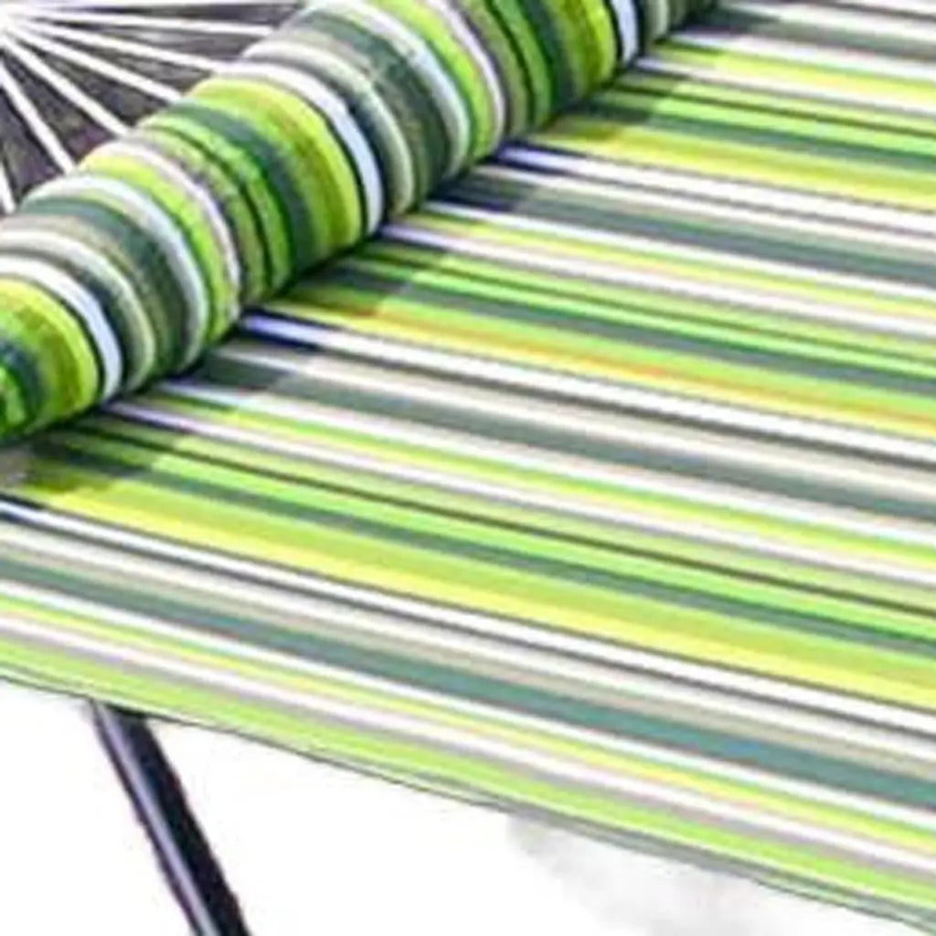 Green And Yellow Striped Double Hammock Homeroots Outdoor