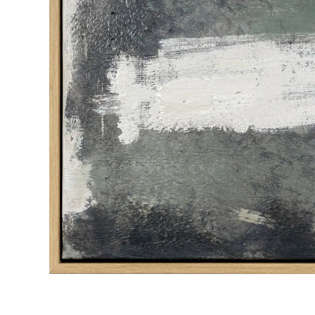 Green Expanse Hand Painted Light Brown Floater Frame Wall Art Homeroots Home Decor