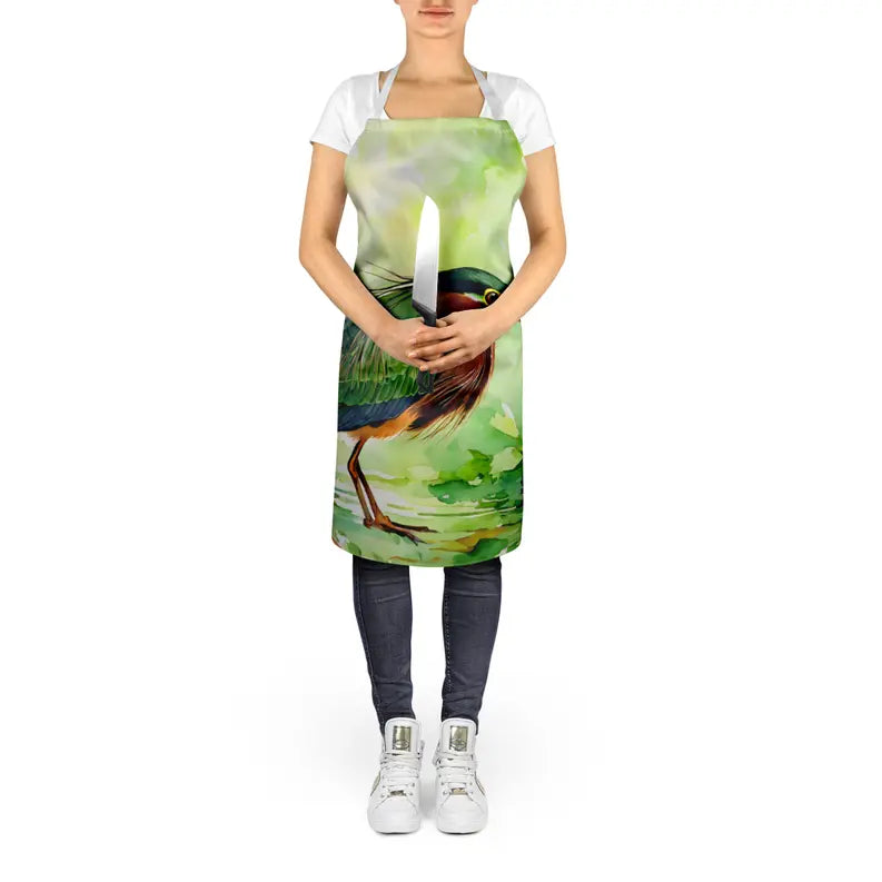 Green Heron Apron Caroline's Treasures
