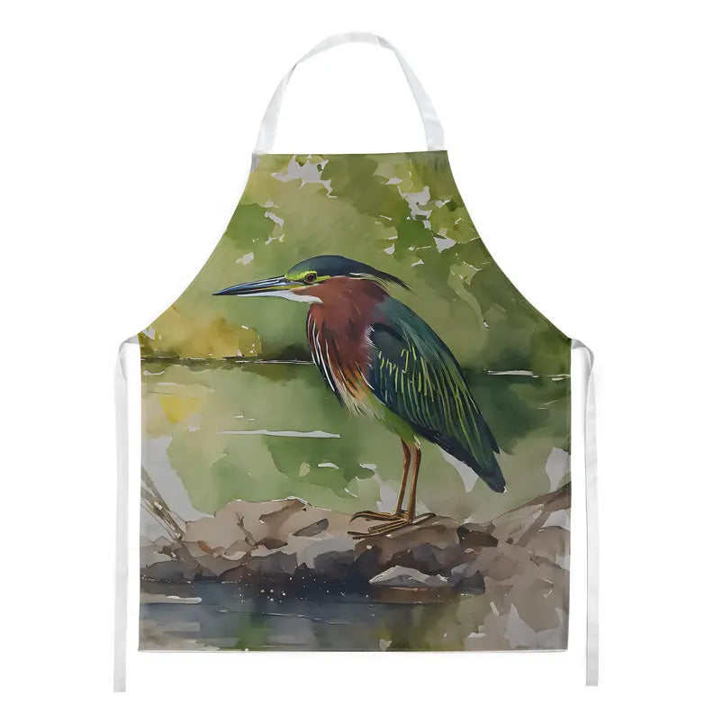 Green Heron Apron Caroline's Treasures