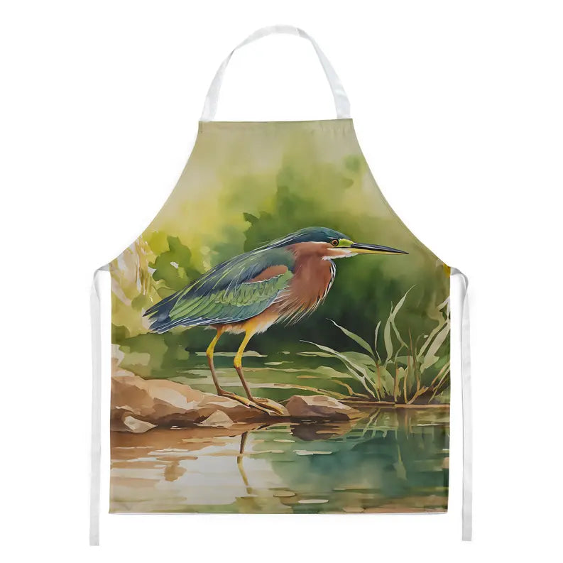 Green Heron Apron Caroline's Treasures