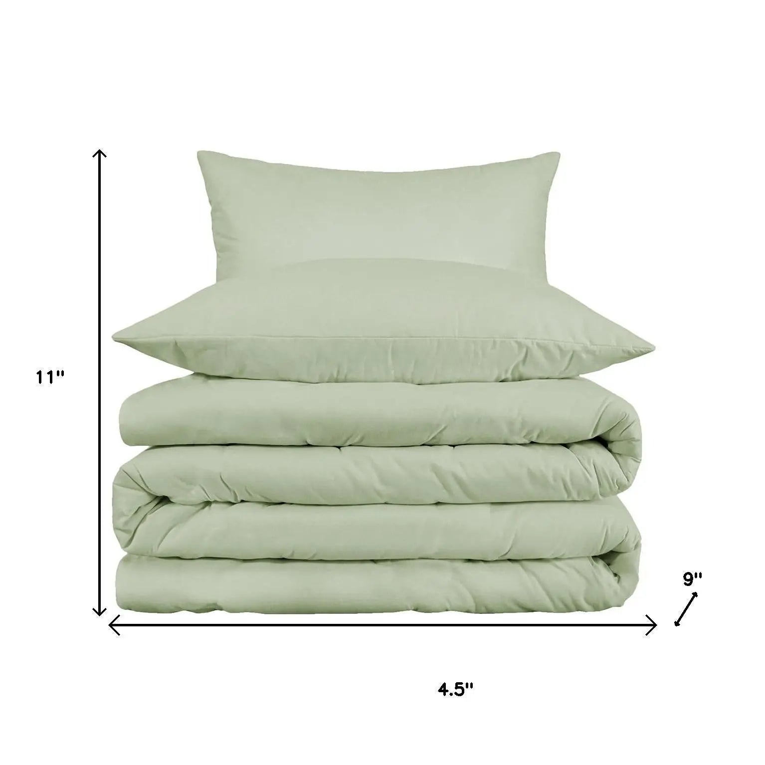 Green King Cotton Blend Washable Duvet Cover Set With Two Shams Homeroots Bed & Bath