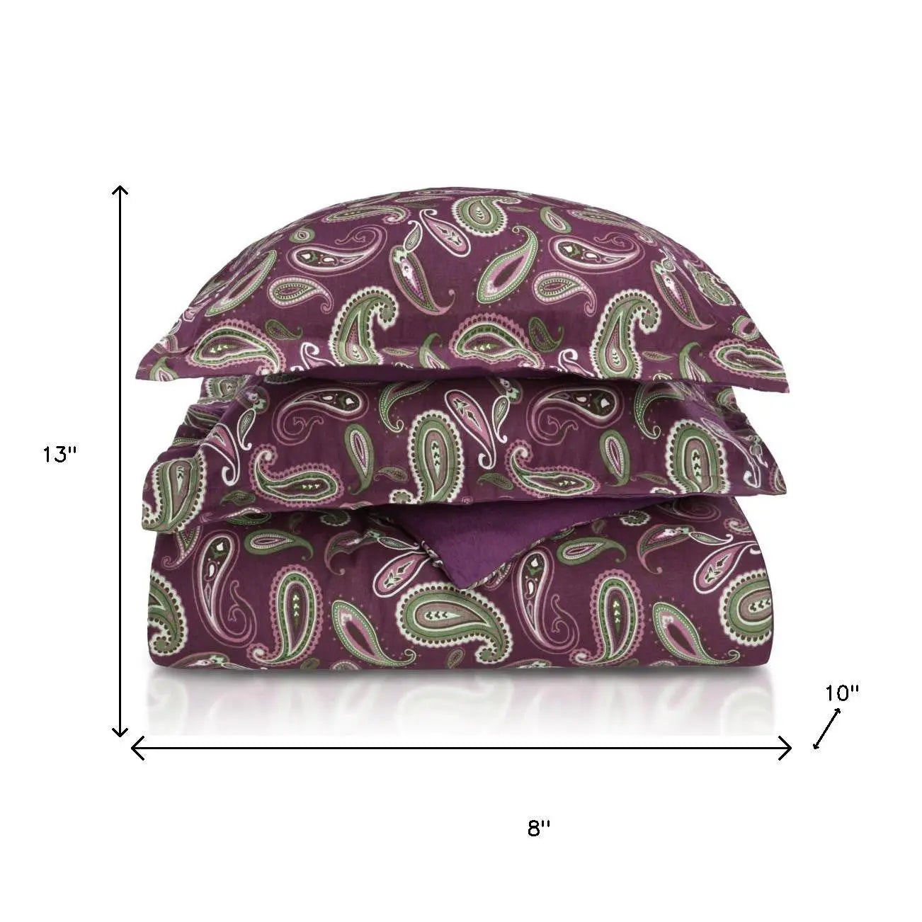 Green Pink And Purple King Cotton Washable Duvet Cover Set With Two Shams Homeroots Bed & Bath