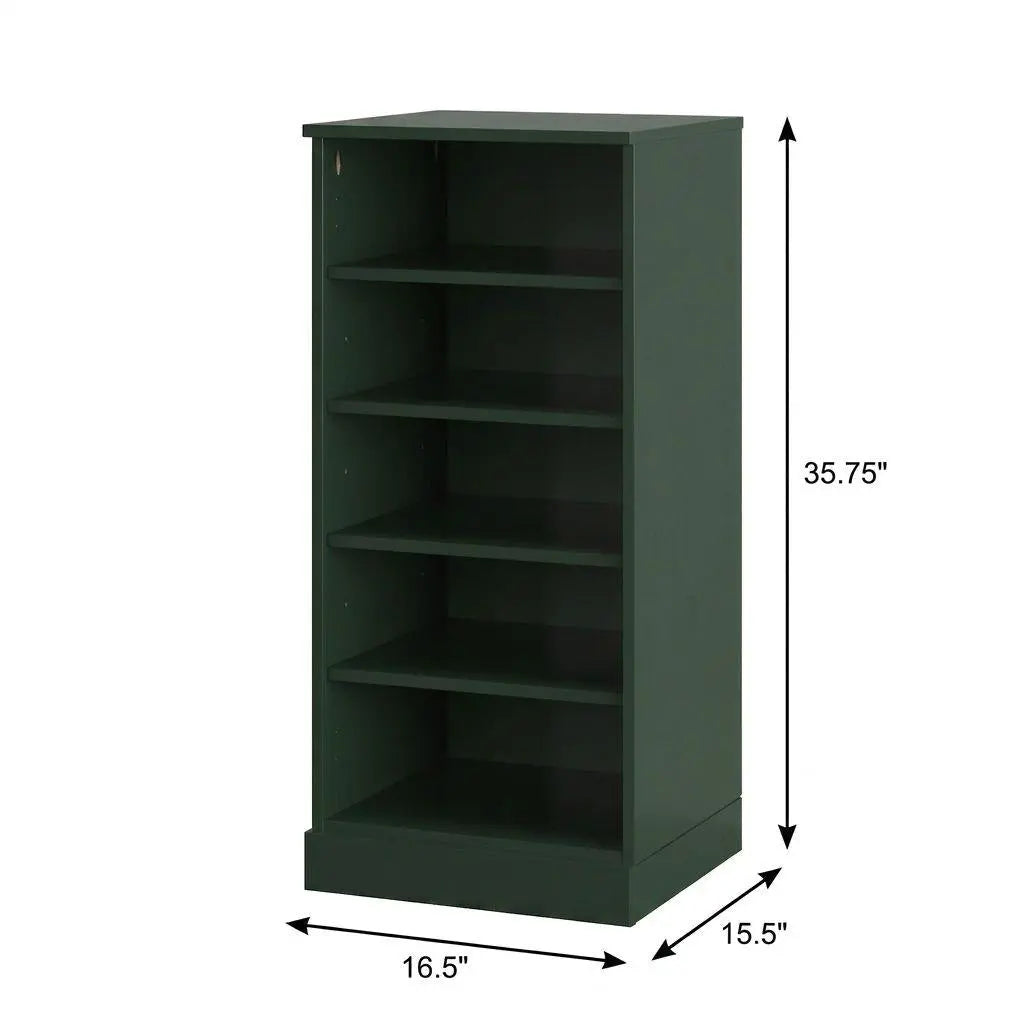 Green Ten Pair Solid WoodShoe Storage Cabinet Homeroots Organization