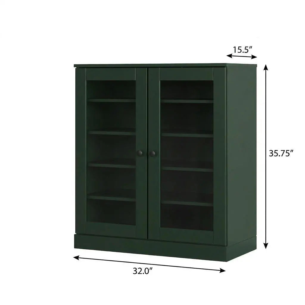 Green Twenty Pair Solid WoodShoe Storage Cabinet Homeroots Organization