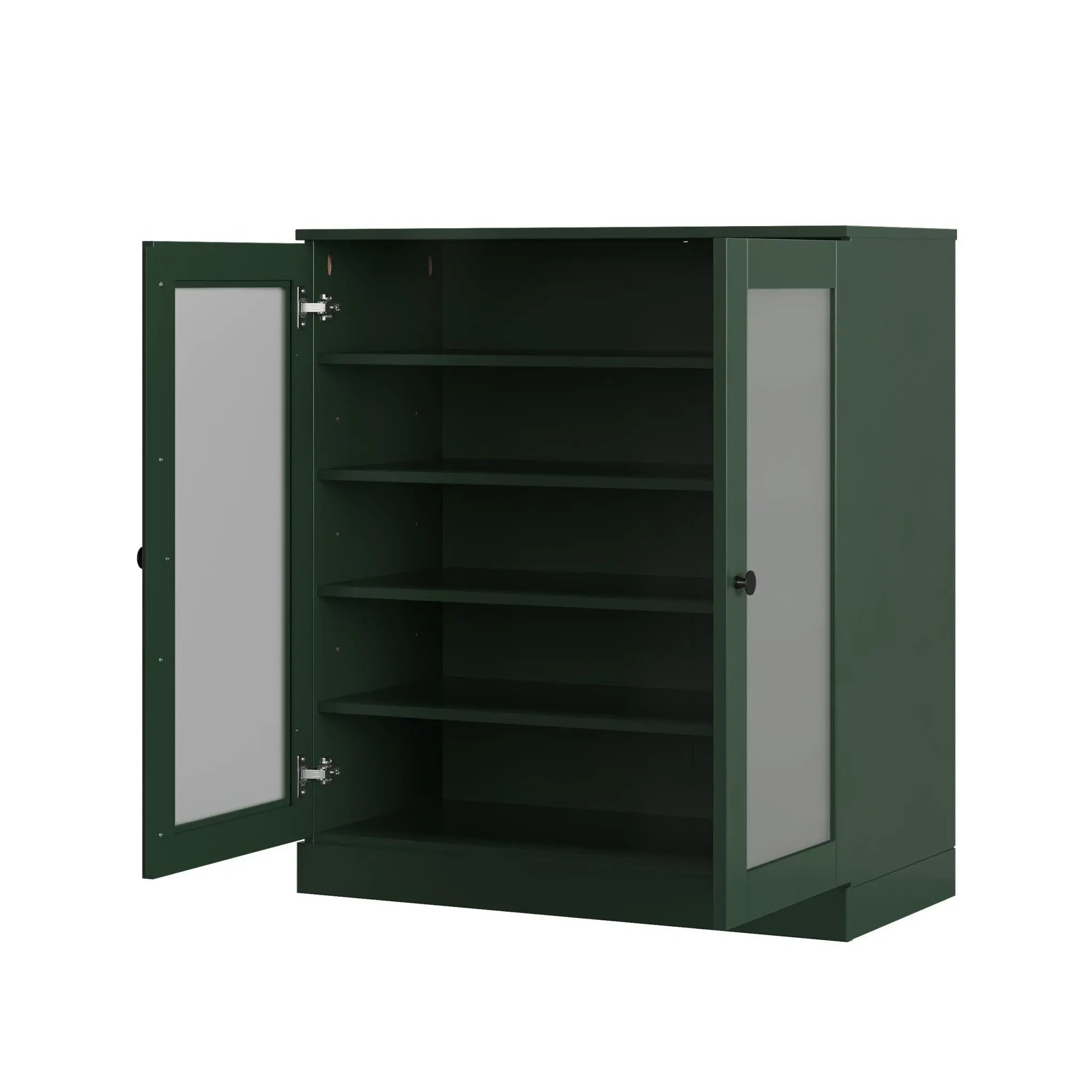 Green Twenty Pair Solid WoodShoe Storage Cabinet Homeroots Organization