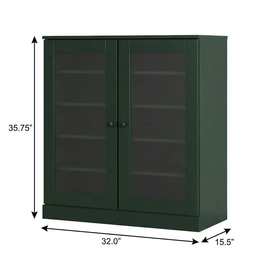 Green Twenty Pair Solid WoodShoe Storage Cabinet Homeroots Organization