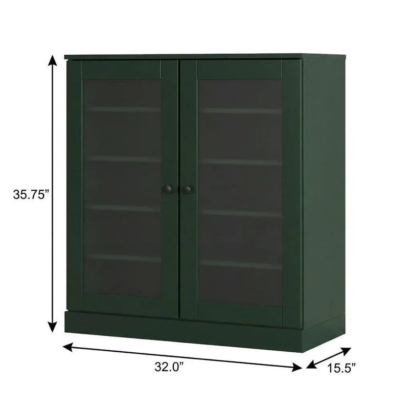 Green Twenty Pair Solid WoodShoe Storage Cabinet Homeroots Organization
