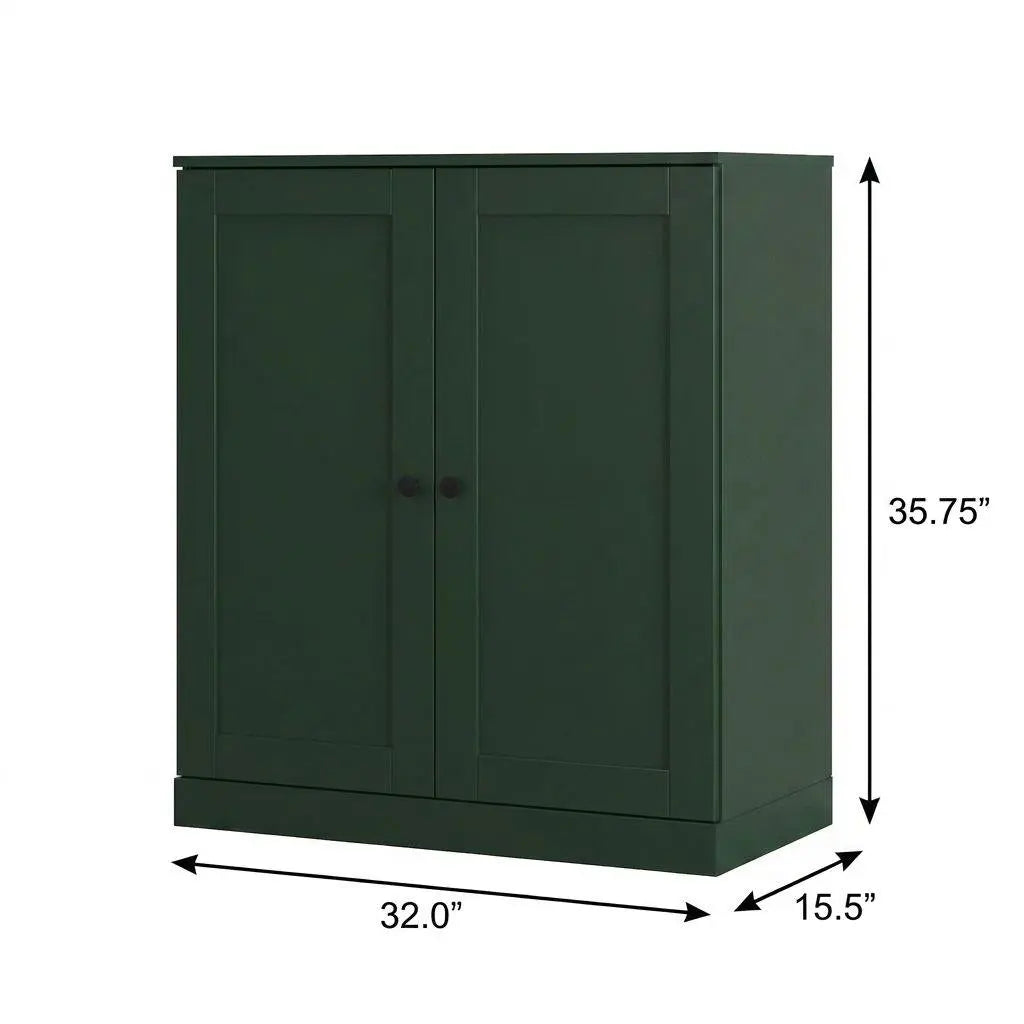 Green Twenty Pair Solid WoodShoe Storage Cabinet Homeroots Organization