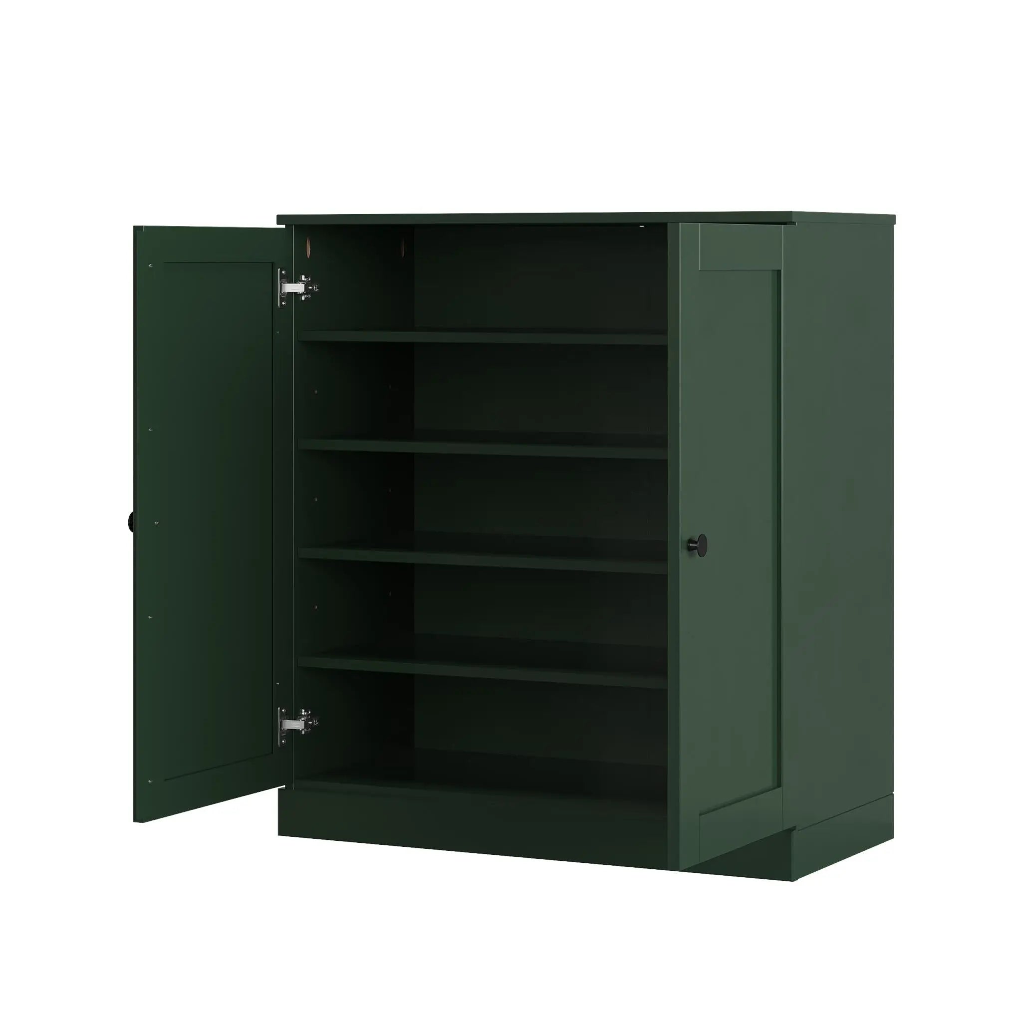 Green Twenty Pair Solid WoodShoe Storage Cabinet Homeroots Organization