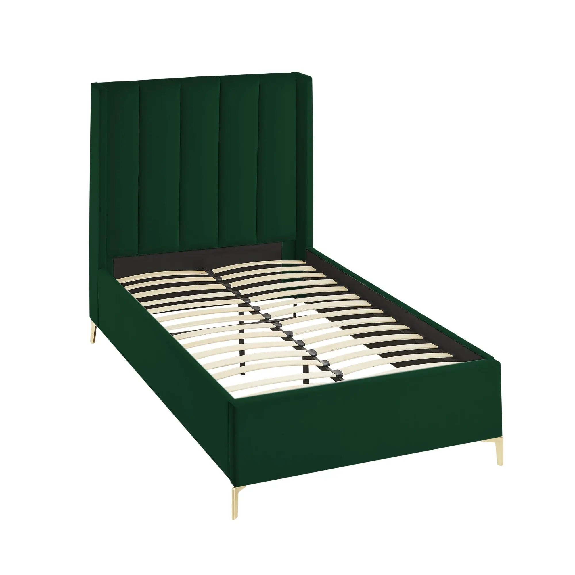 Green Velvet Upholstered Full Bed Frame Homeroots Bed & Bath