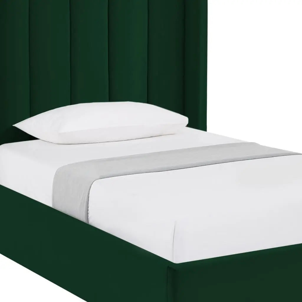 Green Velvet Upholstered Full Bed Frame Homeroots Bed & Bath