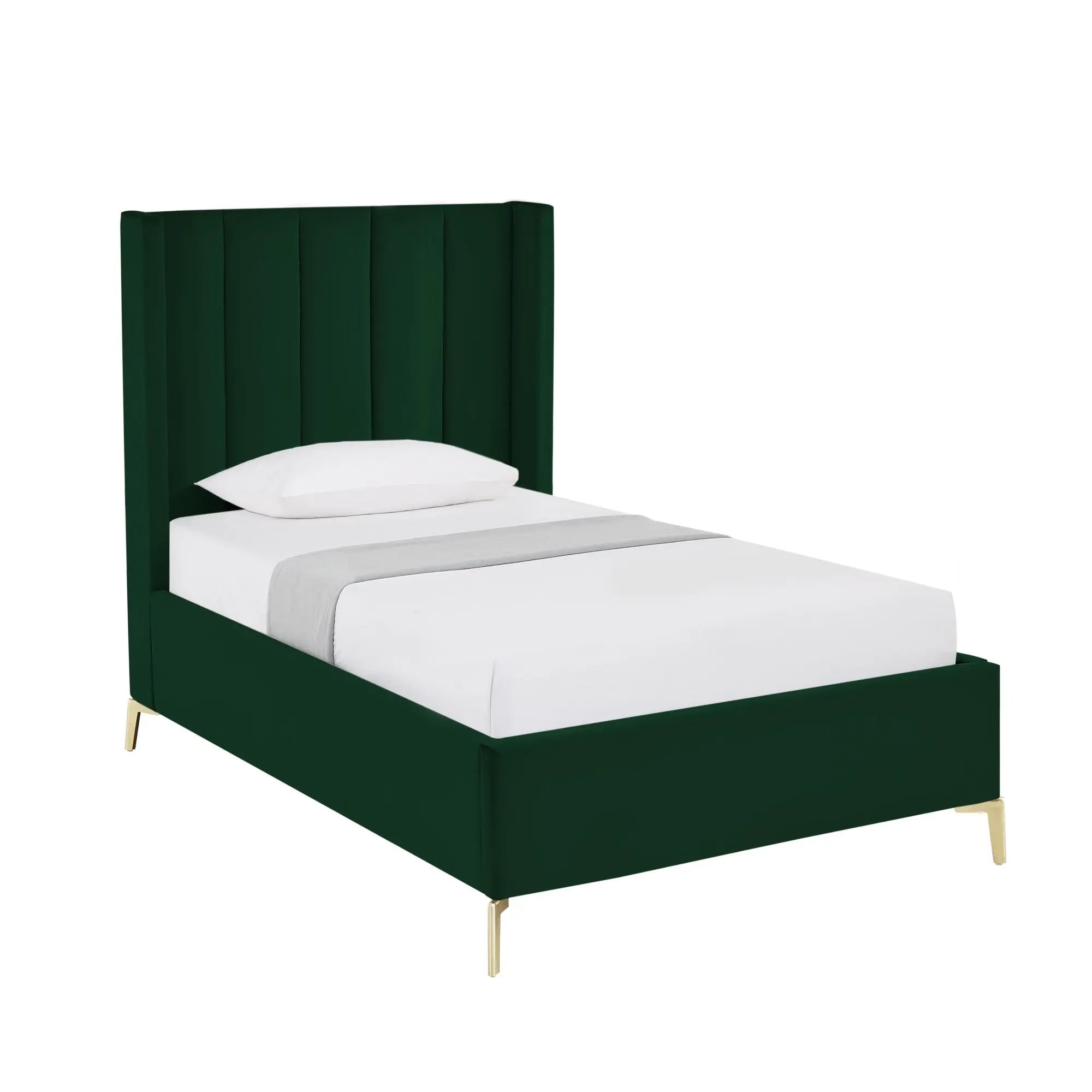 Green Velvet Upholstered Full Bed Frame Homeroots Bed & Bath