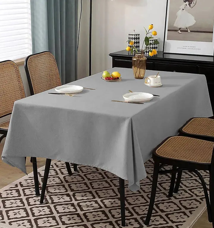 Grey PEVA Vinyl Tablecloth With Flannel Backing Table Cover Home Mart Goods