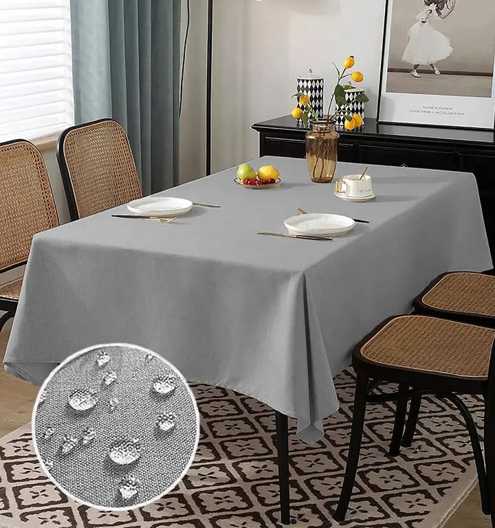 Grey PEVA Vinyl Tablecloth With Flannel Backing Table Cover Home Mart Goods