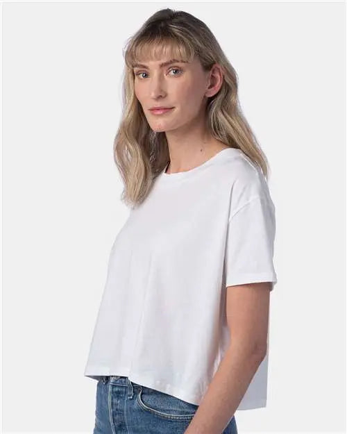 Grey and Navy Ice Tie Dye Blank Crop Top The Blended Owl