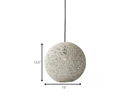 Groovy Rattan String Shade Large Pendant Light Homeroots Lighting