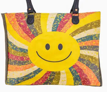Groovy Smile Recycled Tent Market Tote Vintage Addiction