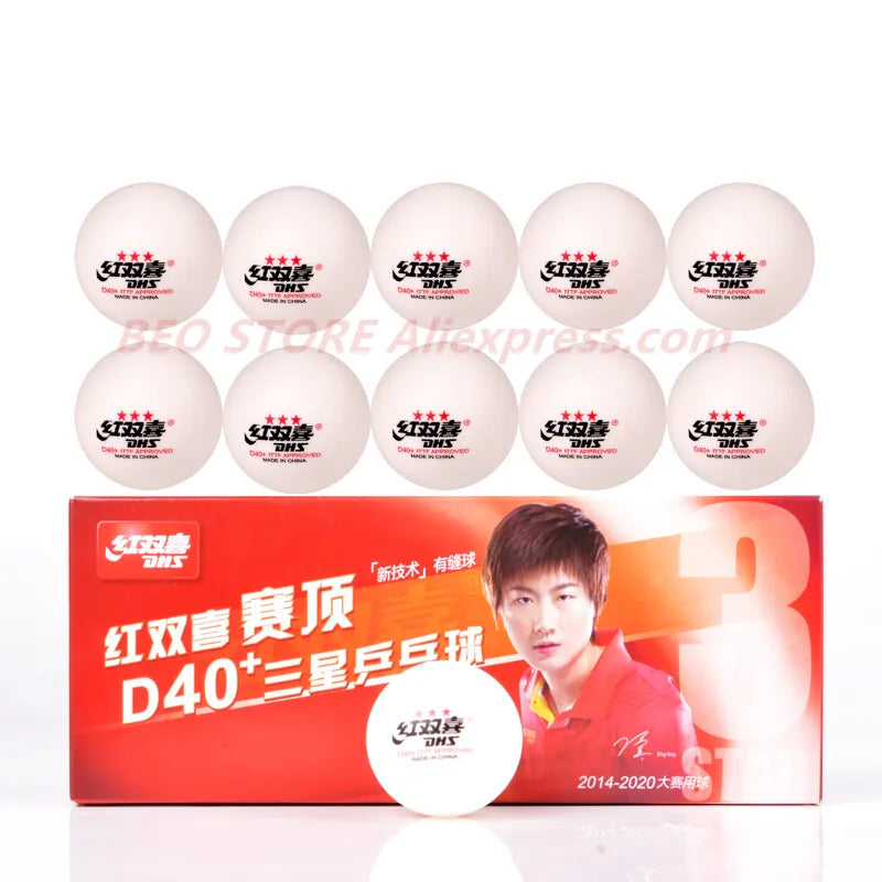 DHS 3 Star D40+ Table Tennis Ball 3-STAR New Material ABS Seamed Poly Plastic Original DHS Ball 3 Star Ping Pong Balls