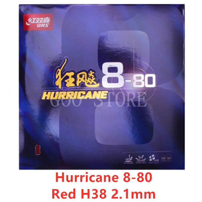 DHS Original Hurricane8-80 Hurricane 8-80 Pips-In H8-80 Table Tennis Rubber Ping Pong Tenis De Mesa Hurricane-8-80 H38 RED