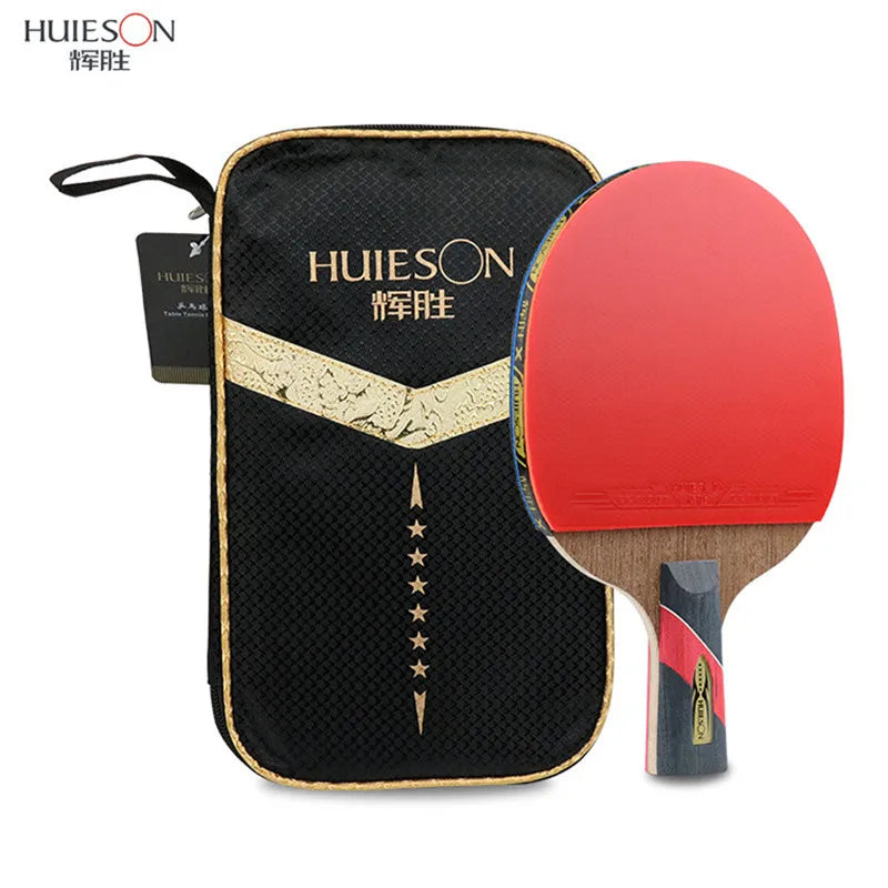 Huieson 6 Star Carbon Fiber Blade Table Tennis Racket Double Face Pimples in Pingpong Paddle Racket