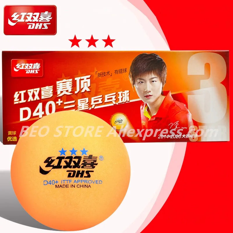 DHS 3 Star D40+ Table Tennis Ball 3-STAR New Material ABS Seamed Poly Plastic Original DHS Ball 3 Star Ping Pong Balls