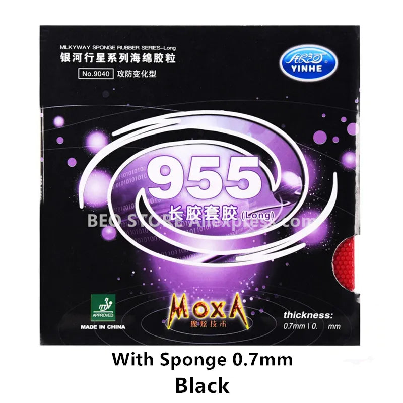 YINHE 955 pimples long defensive control Original Galaxy pips long table tennis rubber ping pong sponge 955 Black 0.7mm
