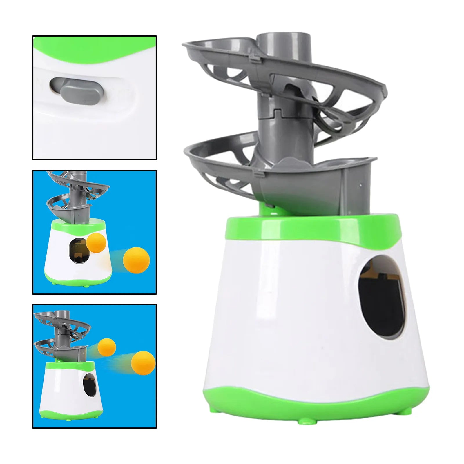 Mini Table Tennis Robot Training Automatic PingPong Ball Machine Launcher Green