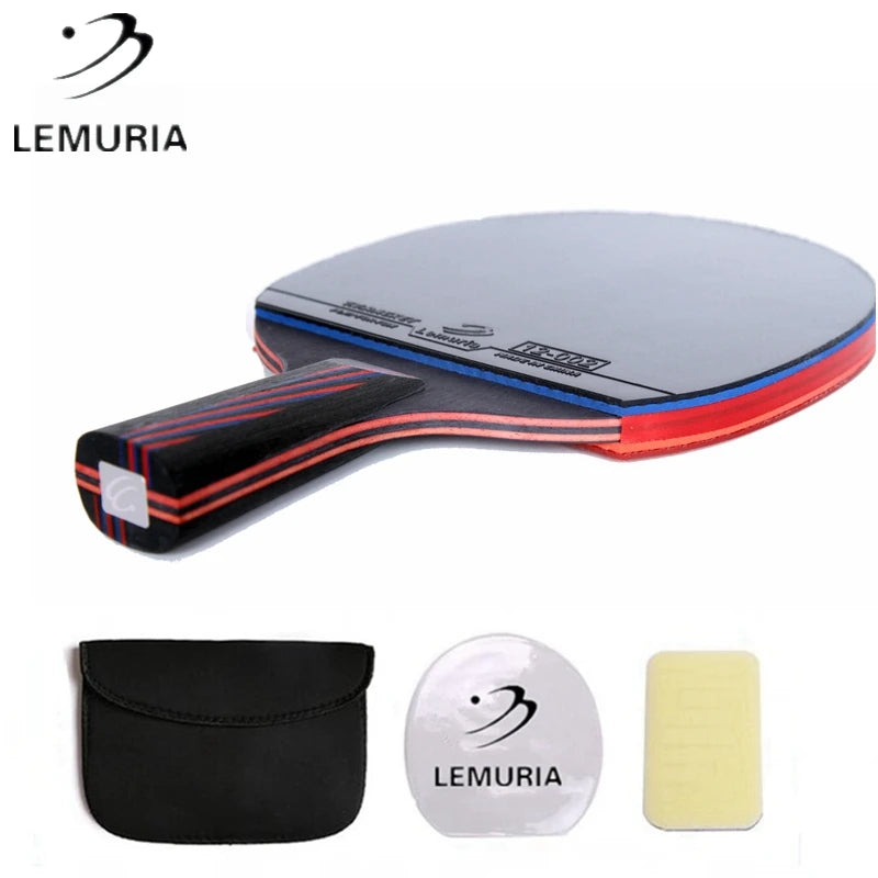 Lemuria Professional Carbon Fiber Table Tennis Racket Double Face Pimples-in Rubber 2.15MM Sponge FL Or CS Handle Ping Pong Bat