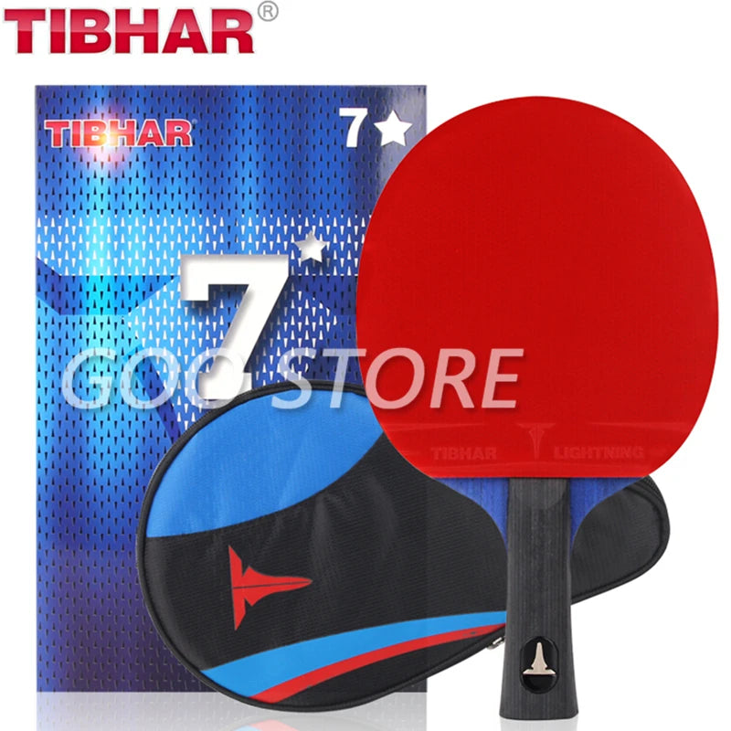 TIBHAR Table Tennis Racket 6/7/8/9 Stars All-round Pipmles in Ping Pong Rackets Blade with Sponge - 6 star FL with bag