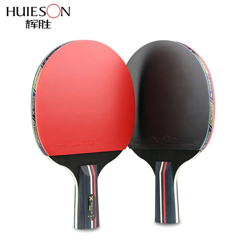 Huieson Table Tennis Racket (2pcs) Double Pimples-In 3 Star Pingpong Paddle Racket Set With Bag (No Ball)