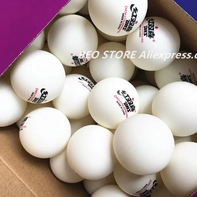 DHS Table Tennis Ball 120 Balls 1 Star D40+ Balls For Table Tennis Training ABS Seamed Poly Plastic Ping Pong Balls