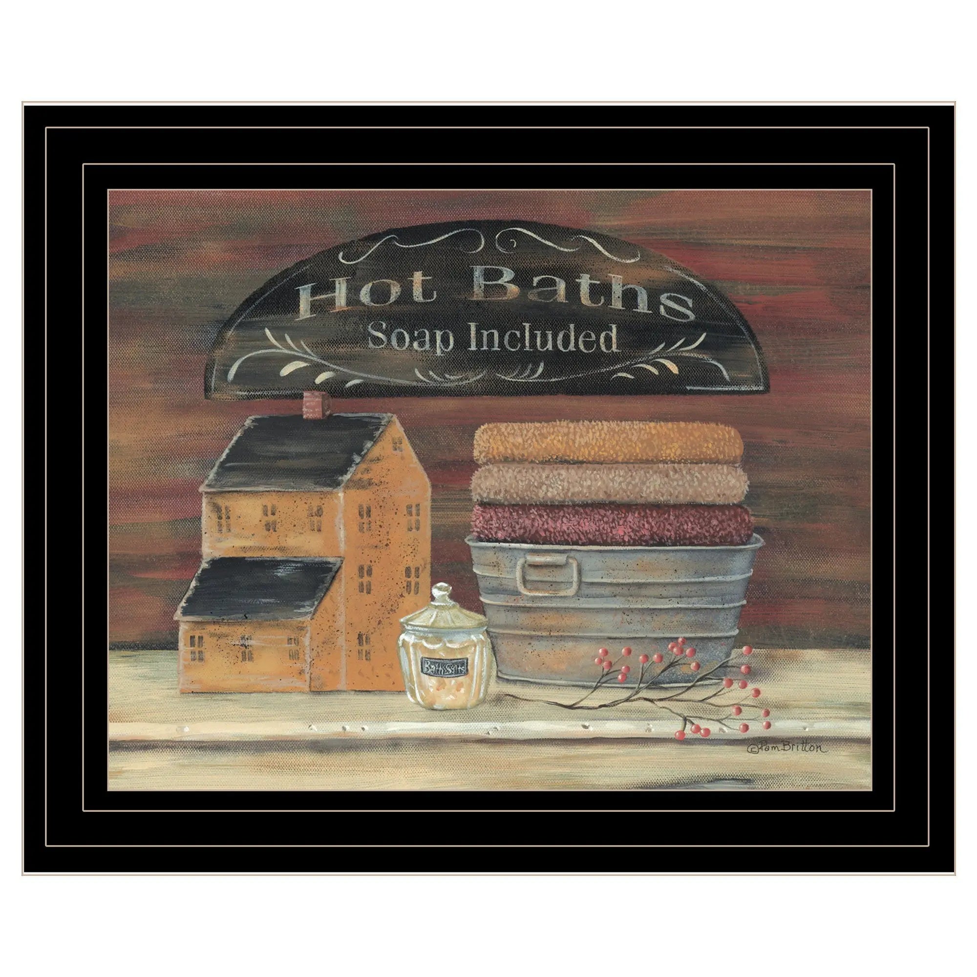 HOT BATH 6 Black Framed Print Bathroom Wall Art - GreatEagleInc