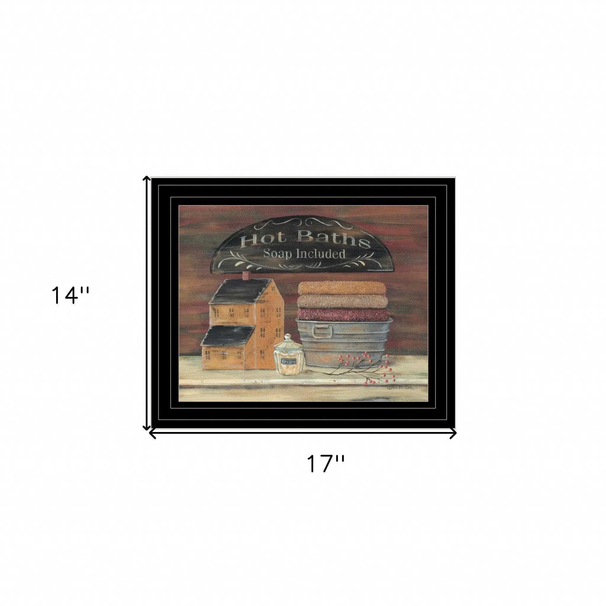 HOT BATH 6 Black Framed Print Bathroom Wall Art - GreatEagleInc