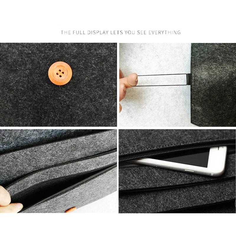 Soft Bussiness Wool Felt Sleeve Bag Case For Apple Macbook Air Pro Retina 13 14 15 15.6 Laptop For Mac book 11'' 12'' Tablet Bag