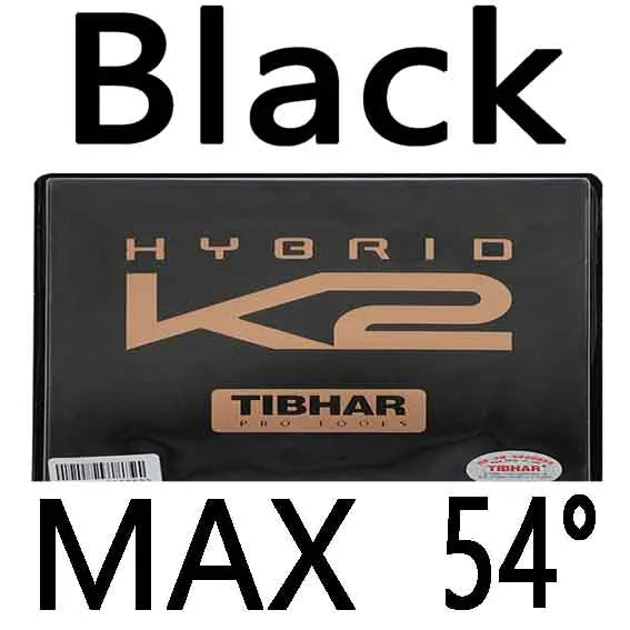 TIBHAR 2019 New HYBRID K2 (Sticky rubber + German Hard Sponge, Speed & Spin) Pips-in Table Tennis Rubber Ping Pong Sponge Black MAX H54