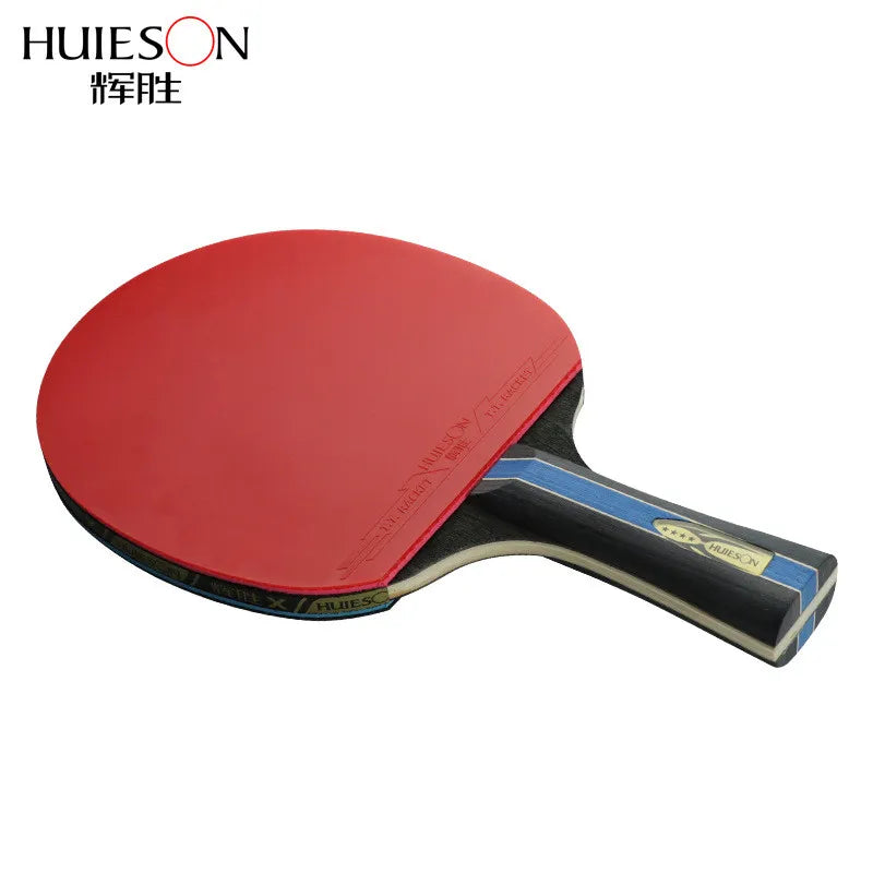 Huieson 7 Ply Pure Wood Table Tennis Racket Double Face Pimples-in Sticky Rubber 4 Star Ping Pong Paddle Bat for New Learners