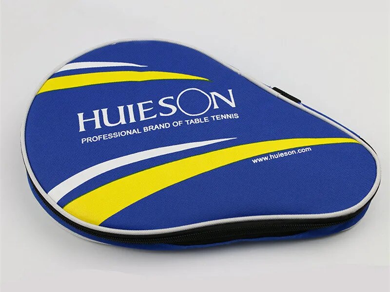 Huieson Super Size Gourd Shape Table Tennis Racket Container Bag for 2 Rackets and 3 Balls Big Capacity Table Tennis Case Blue Yellow