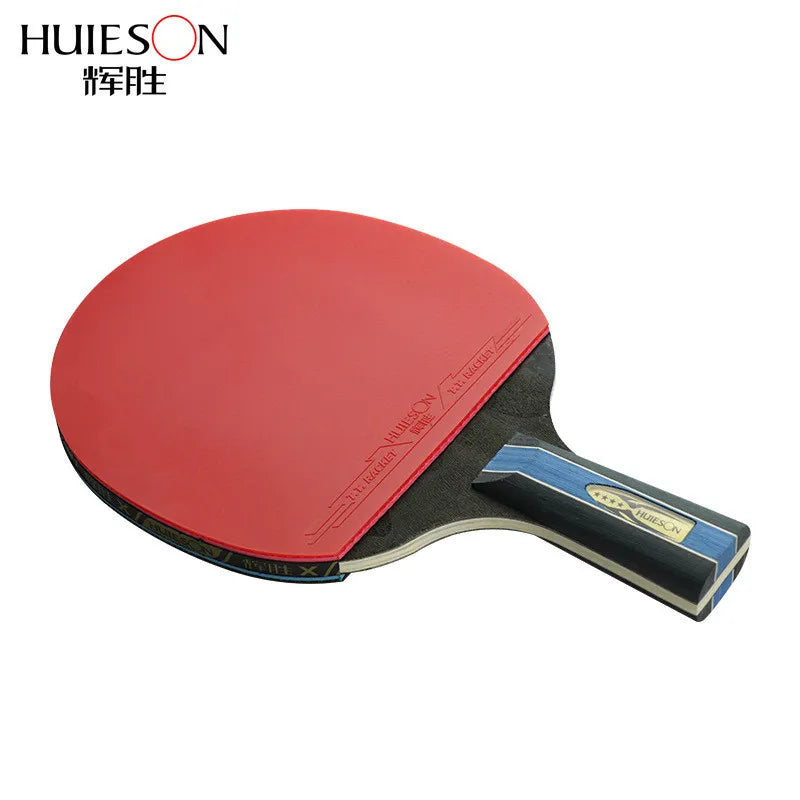 Huieson 7 Ply Pure Wood Table Tennis Racket Double Face Pimples-in Sticky Rubber 4 Star Ping Pong Paddle Bat for New Learners